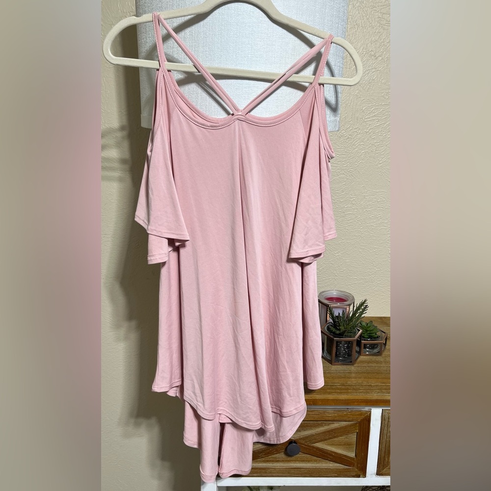Pink Cold Shoulder Women's Top